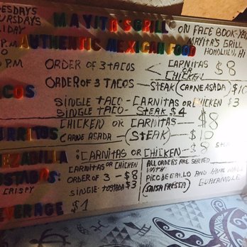 Mayita's Grill - Menu - Mexican Near Me - Honolulu, Hawaii