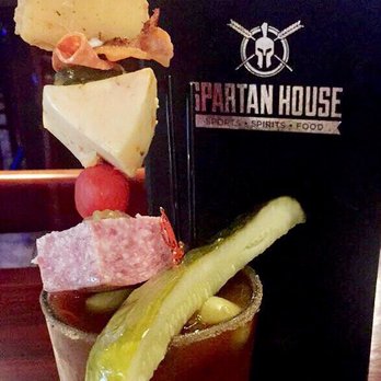 Spartan Ale House - 1st timer and I was very impressed by the Bloody Mary (fried cheese, ghost pepper cheese, sausage, pickle, olives, tomato, and a pepper.) - Sports Bars Near Me - Aurora, Illinois Spartan Ale House - 1st timer and I was very impressed by the Bloody Mary (fried cheese, ghost pepper cheese, sausage, pickle, olives, tomato, and a pepper.) - Sports Bars Near Me - Aurora, Illinois