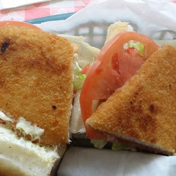 Cozy Corner Deli - Flounder filet sandwich. I give it 3/5. I prefer a bit softer bread. @ Cozy Corner Deli - Delis Near Me - Union, New Jersey
