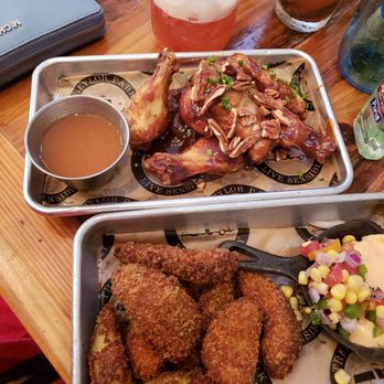 Treylor Park - PB&J wings with avocado fries. Sooooo good! A must! - New American Near Me - Savannah, Georgia Treylor Park - PB&J wings with avocado fries. Sooooo good! A must! - New American Near Me - Savannah, Georgia