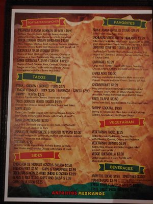 Menu photo 1 Antojitos Mexicanos Winchester, VA