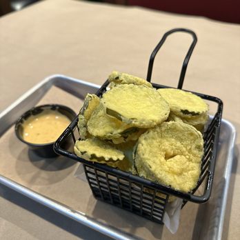 Clyde's Roadhouse Bar & Grille - Fried pickles with Bayou Sauce. Delicious!!! - American Near Me - Walpole, Massachusetts Clyde's Roadhouse Bar & Grille - Fried pickles with Bayou Sauce. Delicious!!! - American Near Me - Walpole, Massachusetts