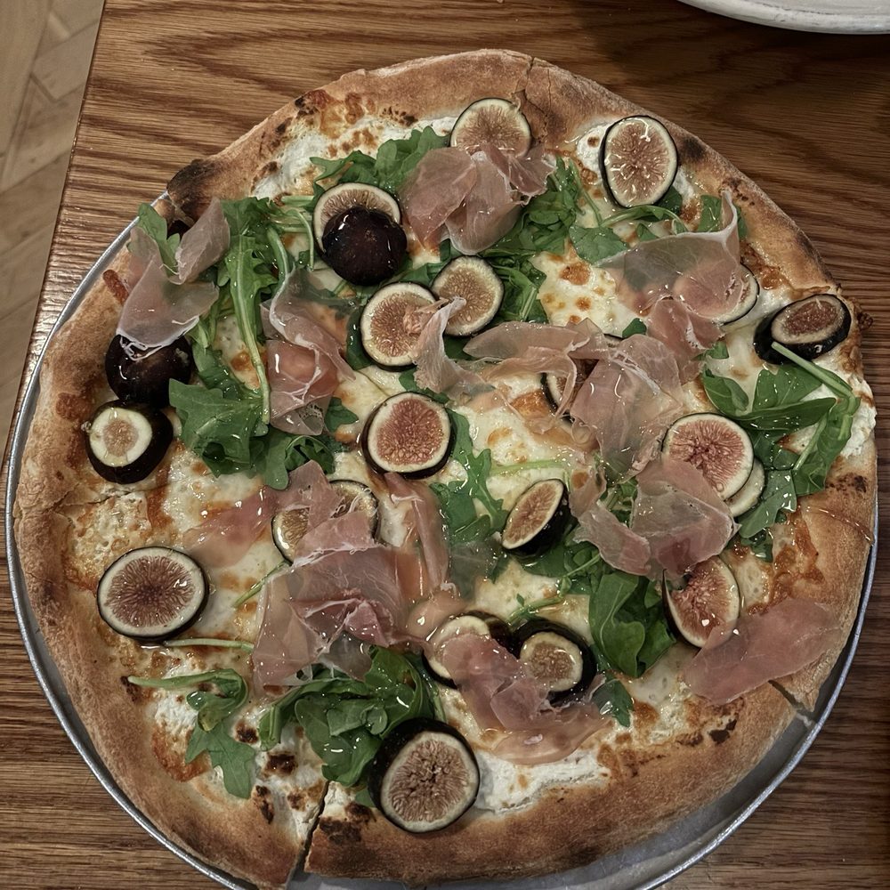 Work of art - Truffle Honey Fig Pizza.  Excellent!