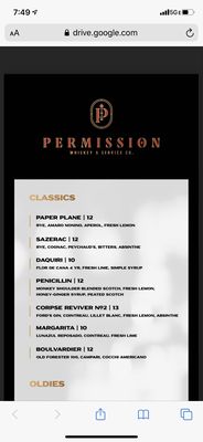 Menu photo 7 Permission Whiskey & Service Houston, TX Menu photo 7 Permission Whiskey & Service Houston, TX