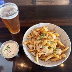 Maumee Street - Truffle Fries and a Farmer's Daughter IPA from Tenacity Brewing in Flint, Michigan.