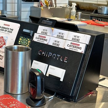 Chipotle Mexican Grill - menus on the counter - Fast Food Near Me - Fort Wayne, Indiana