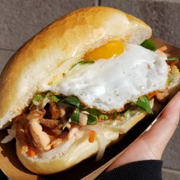 Grilled chicken banh mi Grilled chicken banh mi