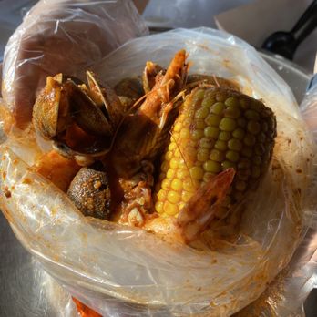 Cajun Crack'n - Shrimp, crawfish, corn, sausage with house sauce, tongue on fire - Seafood Near Me - Milpitas, California Cajun Crack'n - Shrimp, crawfish, corn, sausage with house sauce, tongue on fire - Seafood Near Me - Milpitas, California