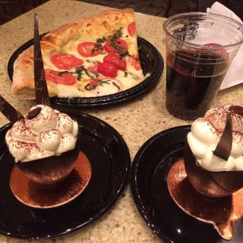 La Pizza - Margarita pizza- cheese, basil and tomatoes. Tiramisu cake in a chocolate cup! - Pizza Near Me - Las Vegas, Nevada La Pizza - Margarita pizza- cheese, basil and tomatoes. Tiramisu cake in a chocolate cup! - Pizza Near Me - Las Vegas, Nevada
