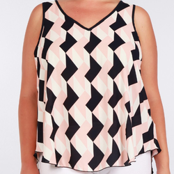 Orchid and Oak Boutique - Pink geometric tank