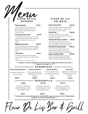 Menu photo 6 Fleur De Lis Bar & Grill Pascagoula, MS Menu photo 6 Fleur De Lis Bar & Grill Pascagoula, MS