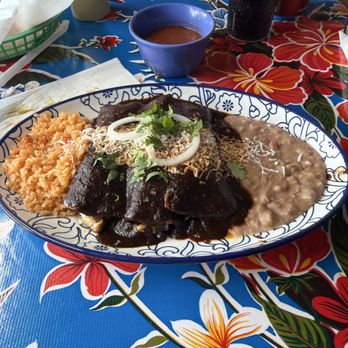 Puebla's Mexican Kitchen - Mole enchiladas this is what I came for I try them everywhere - Mexican Near Me - Houston, Texas