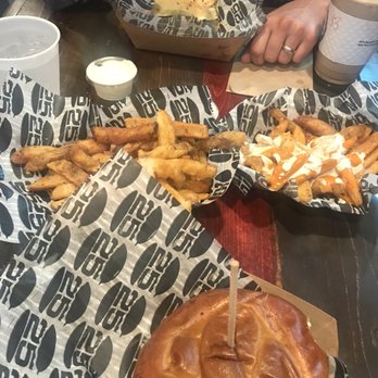 Burger 25 - Frisky whiskey burger, brew house burger, Buffalo hot fries - Burgers Near Me - Toms River, New Jersey