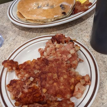 Atlantic Family Restaurant - Round The clock in the back with pancakes, scrambled eggs, and bacon. Extra crispy corned beef hash in the front - American Near Me - Webster, New York Atlantic Family Restaurant - Round The clock in the back with pancakes, scrambled eggs, and bacon. Extra crispy corned beef hash in the front - American Near Me - Webster, New York