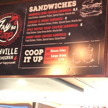 Fry the Coop - Their Main Menu consists of the 4 Sandwiches shown here, although they have Chicken Tenders for the kids as well - American Near Me - Oak Lawn, Illinois Fry the Coop - Their Main Menu consists of the 4 Sandwiches shown here, although they have Chicken Tenders for the kids as well - American Near Me - Oak Lawn, Illinois