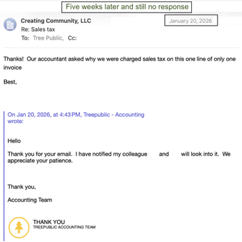 Treepublic - Accounting doesn't know why they charged sales tax? - Solar Installation Near Me - Bel Air, California Treepublic - Accounting doesn't know why they charged sales tax? - Solar Installation Near Me - Bel Air, California