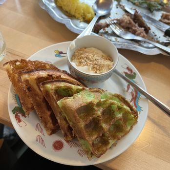 The Boat - Pandan and Banana waffles - Vietnamese Near Me - Seattle, Washington The Boat - Pandan and Banana waffles - Vietnamese Near Me - Seattle, Washington