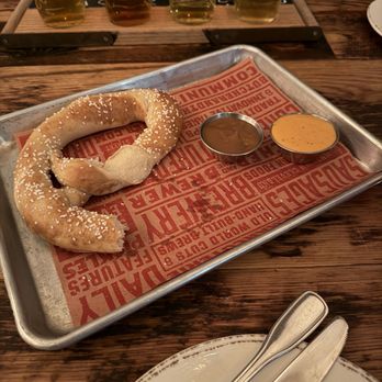 Butcher and the Brewer - The pretzel was perfect and I loved the caramel garlic sauce! - New American Near Me - Cleveland, Ohio Butcher and the Brewer - The pretzel was perfect and I loved the caramel garlic sauce! - New American Near Me - Cleveland, Ohio