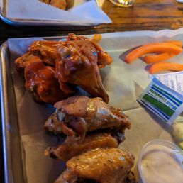 Buffalo hot and garlic parmesan wings