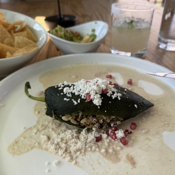 Escondido - Chile Poblano en nogada (veal & pork) - Mexican Near Me - Santa Fe, New Mexico