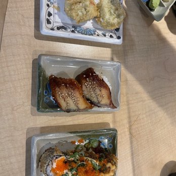 Sushi Boat Restaurant - three plates of food on a table - Sushi Bars Near Me - San Francisco, California