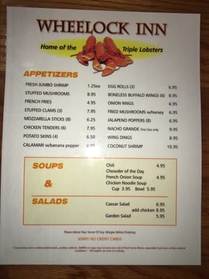 Menu photo 3 Wheelock Inn Millbury, MA Menu photo 3 Wheelock Inn Millbury, MA