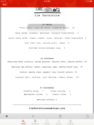Menu photo 5 The Farmhouse Needham, MA