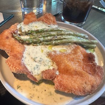 Lady Slipper - Probably the BEST Chicken Malaise, asparagus  with a lemon caper sauce! - Cocktail Bars Near Me - Bentonville, Arkansas