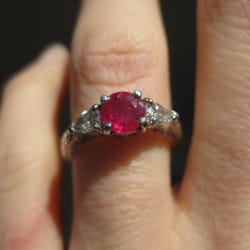 Raffie Jewelers - AFTER - Raffie sourced and set a ruby in my existing setting.