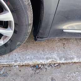 This is after they fixed our van. And "we're not a body shop".  It was not like this when we dropped it off.