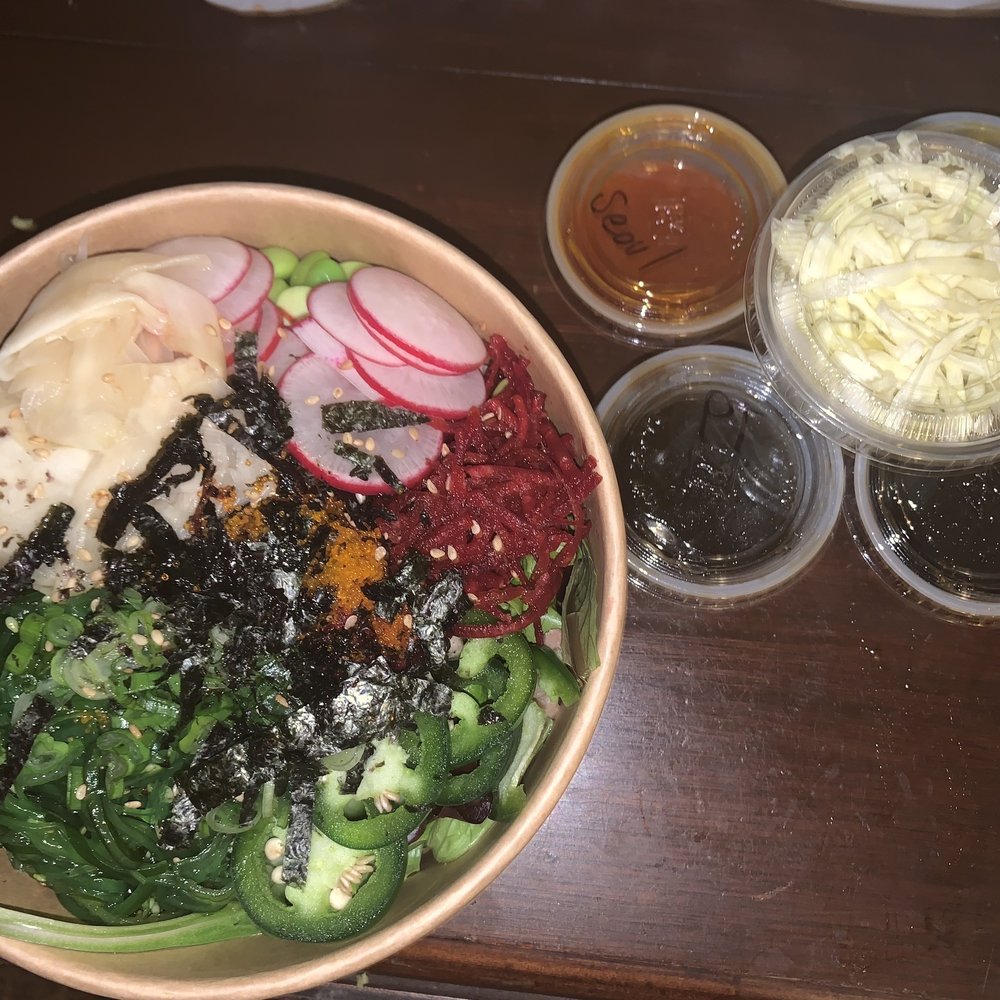 vegan bowl (minus the masago which got accidentally placed) vegan bowl (minus the masago which got accidentally placed)