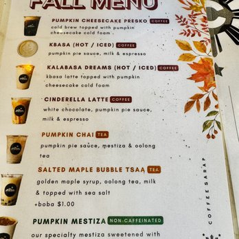 Coffee Sarap - Fall menu - Coffee & Tea Near Me - Denver, Colorado