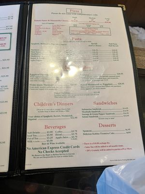 Menu photo 3 Little Tony's Italian Restaurant Oxnard, CA