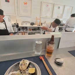 Omakase tasing menu... Bluepoint Oysters with Yuzu and Rice wine vinegar Omakase tasing menu... Bluepoint Oysters with Yuzu and Rice wine vinegar