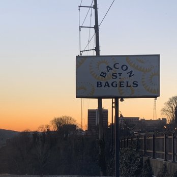 Bacon St Bagels - a sign for bacon st bagels - Coffee & Tea Near Me - Lynchburg, Virginia