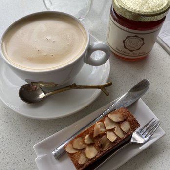 Melo Patisserie - Flat white (more like cafe au lait), financier - Coffee & Tea Near Me - Vancouver, British Columbia Melo Patisserie - Flat white (more like cafe au lait), financier - Coffee & Tea Near Me - Vancouver, British Columbia