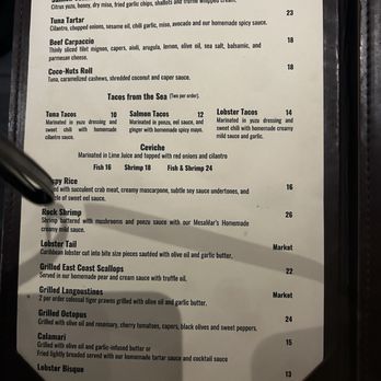 MesaMar Seafood Table - 2/3 of the menu - Seafood Near Me - Coral Gables, Florida