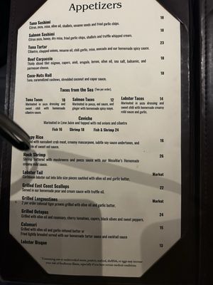 Menu photo 2 MesaMar Seafood Table Coral Gables, FL