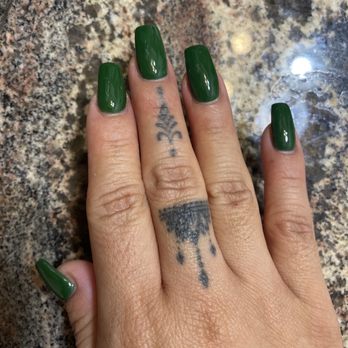 Salon De Nails And Spa - Mixed green polishes together to create this green shade. - Waxing Near Me - Manassas, Virginia Salon De Nails And Spa - Mixed green polishes together to create this green shade. - Waxing Near Me - Manassas, Virginia