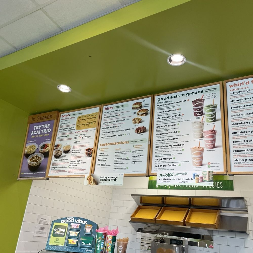 menus on the wall of a restaurant