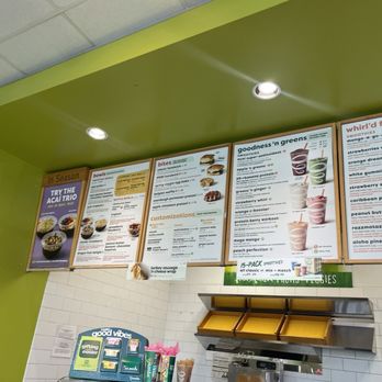 Jamba - menus on the wall of a restaurant - Juice Bars & Smoothies Near Me - Azusa, California