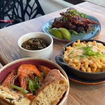 COMMUNION Restaurant and Bar - Shrimp, berbere wings and mac and cheess - Soup Near Me - Seattle, Washington