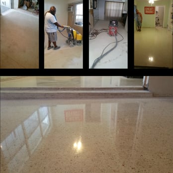 Exotic Polishing - Terrazzo Before, During, After - Refinishing Services Near Me Exotic Polishing - Terrazzo Before, During, After - Refinishing Services Near Me