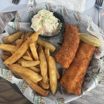 Crabby's Oceanside - Fish & Chips with coleslaw - Seafood Near Me - Daytona Beach, Florida