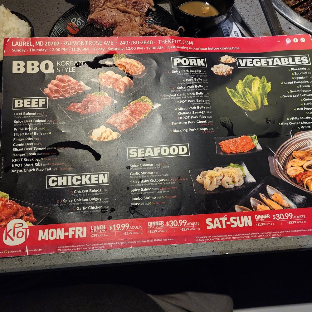 KPOT Korean BBQ & Hot Pot - Korean Near Me - Laurel, Maryland
