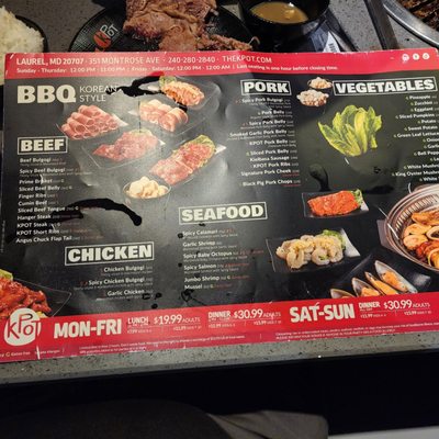 Menu photo 2 KPOT Korean BBQ & Hot Pot Laurel, MD