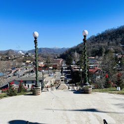 Fontana Regional Library System - Jackson County Public Library - View of Sylva from the top of the stairs to the library