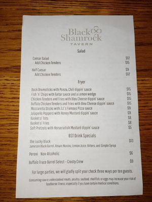 Menu photo 2 Black Shamrock Tavern Honolulu, HI Menu photo 2 Black Shamrock Tavern Honolulu, HI