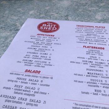 The Bait Shed - Menu - Seafood Near Me - Scarborough, Maine
