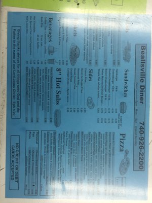 Menu photo 4 Beallsville Diner Beallsville, OH